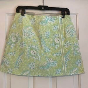 Lilly Pulitzer green and blue fauna print lenore skort size 10